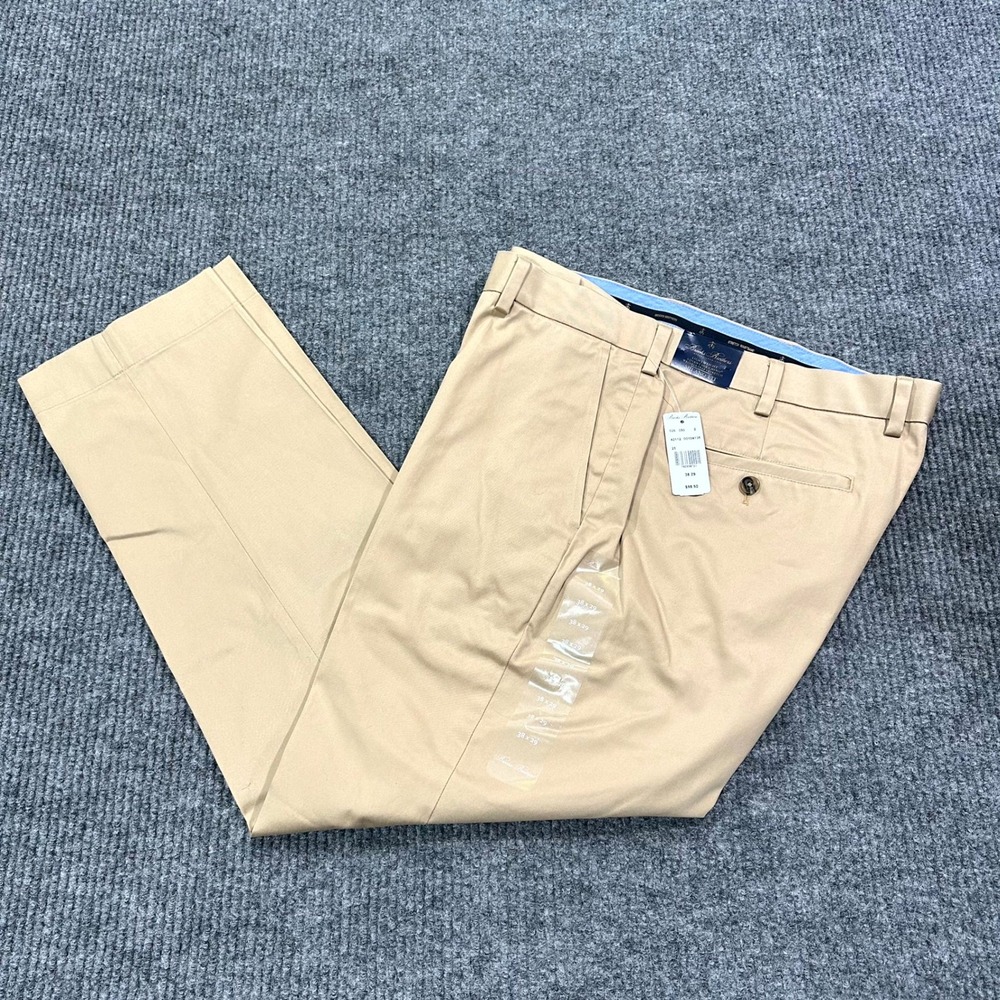 Brooks Brothers 100104136 Milano Chino Mens 38x29 Tan Advantage Stretch Pant NEW
